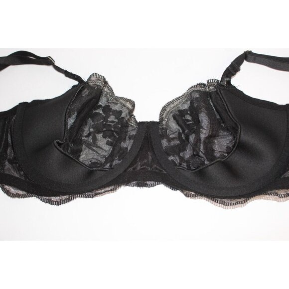 Victoria's Secret Bra 36D Dream Angles Black Silver Lace Sheer Push Up Underwire - Picture 11 of 16
